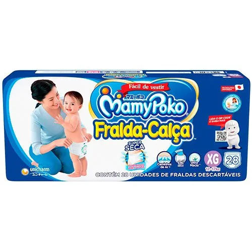 Fralda MamyPoko Calça Super Seca Jumbo Tamanho XG 26 Unidades