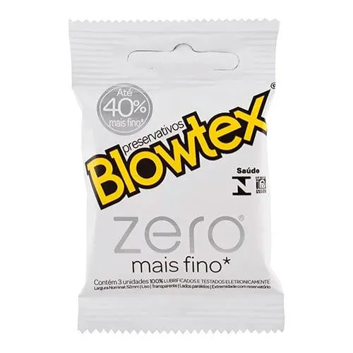 Preservativo Lubrificado Blowtex Sachê Zero Mais Fino 4 Unidades
