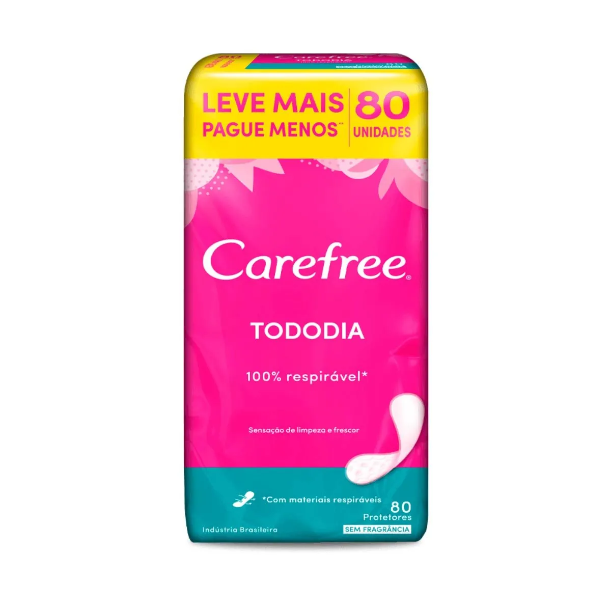 Absorvente Protetor Diário Original Carefree Sem Perfume Leve 80 Pague 60
