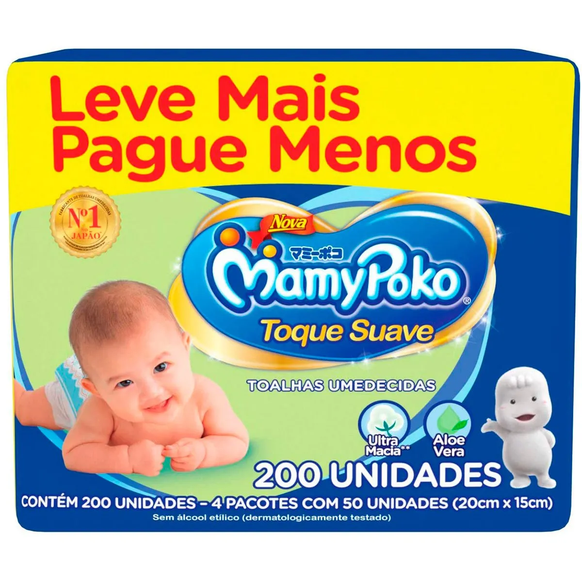 Lenço Umedecido MamyPoko Toque Suave 200 unidades
