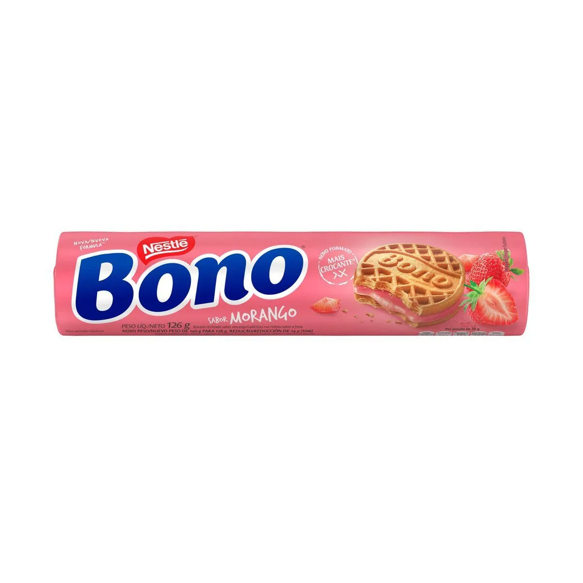 Bono Biscoito Recheado Morango 126g