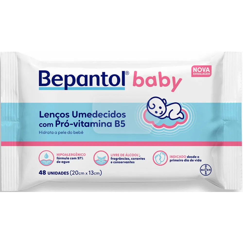 Lenço Umedecido Bepantol Baby com 48 Unidades