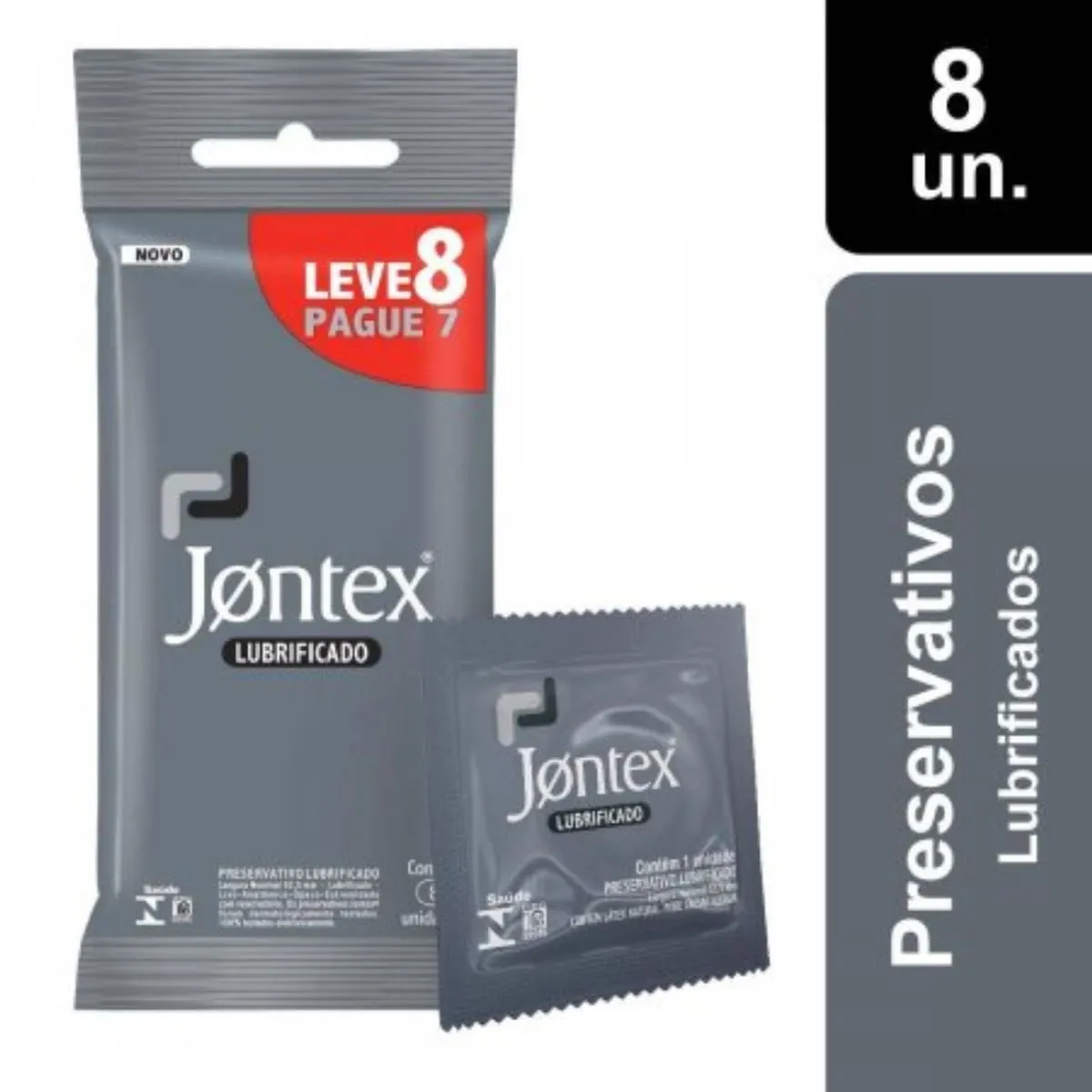 Preservativo Jontex Lubrificado Leve 8 Pague 7