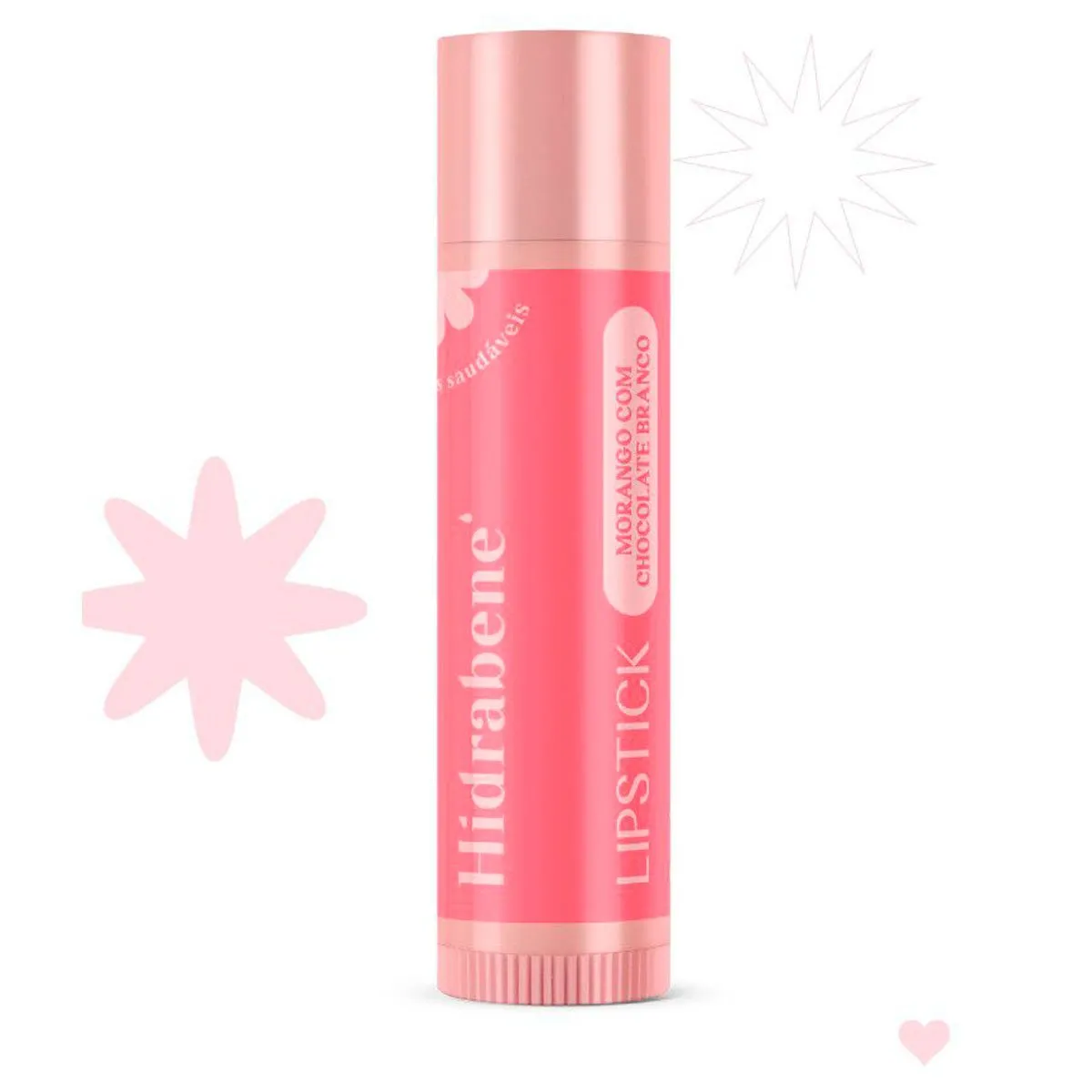 Hidratante Labial Hidrabene Lipstick Morango Com Chocolate Branco 5g