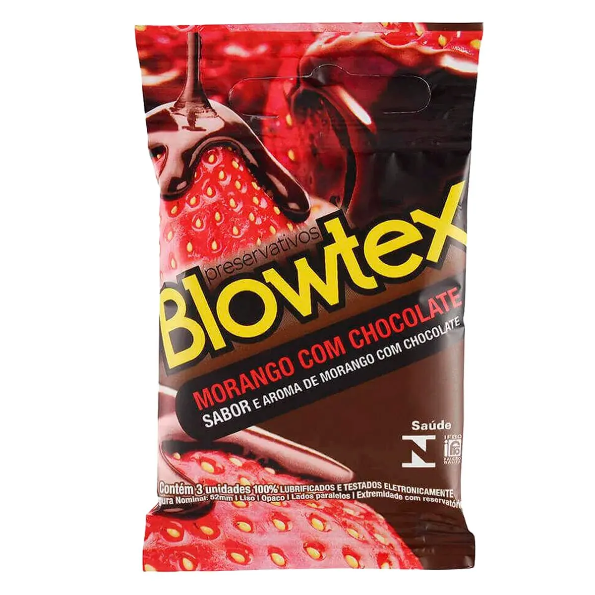 Preservativo Browtex Morango Com Chocolate 3 Unidades