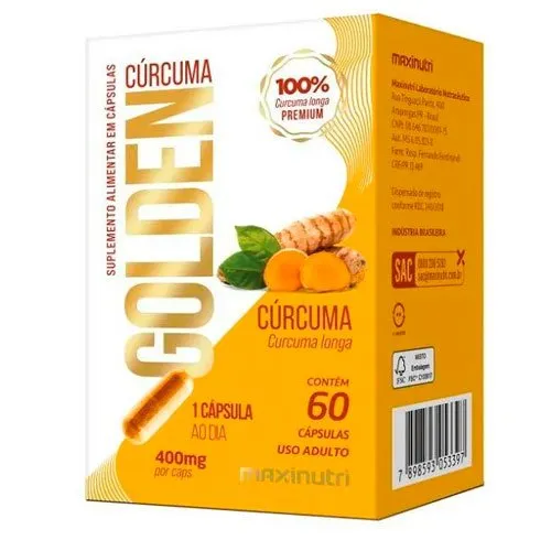Cúrcuma Golden 400mg Com 60 Cápsulas Maxinutri