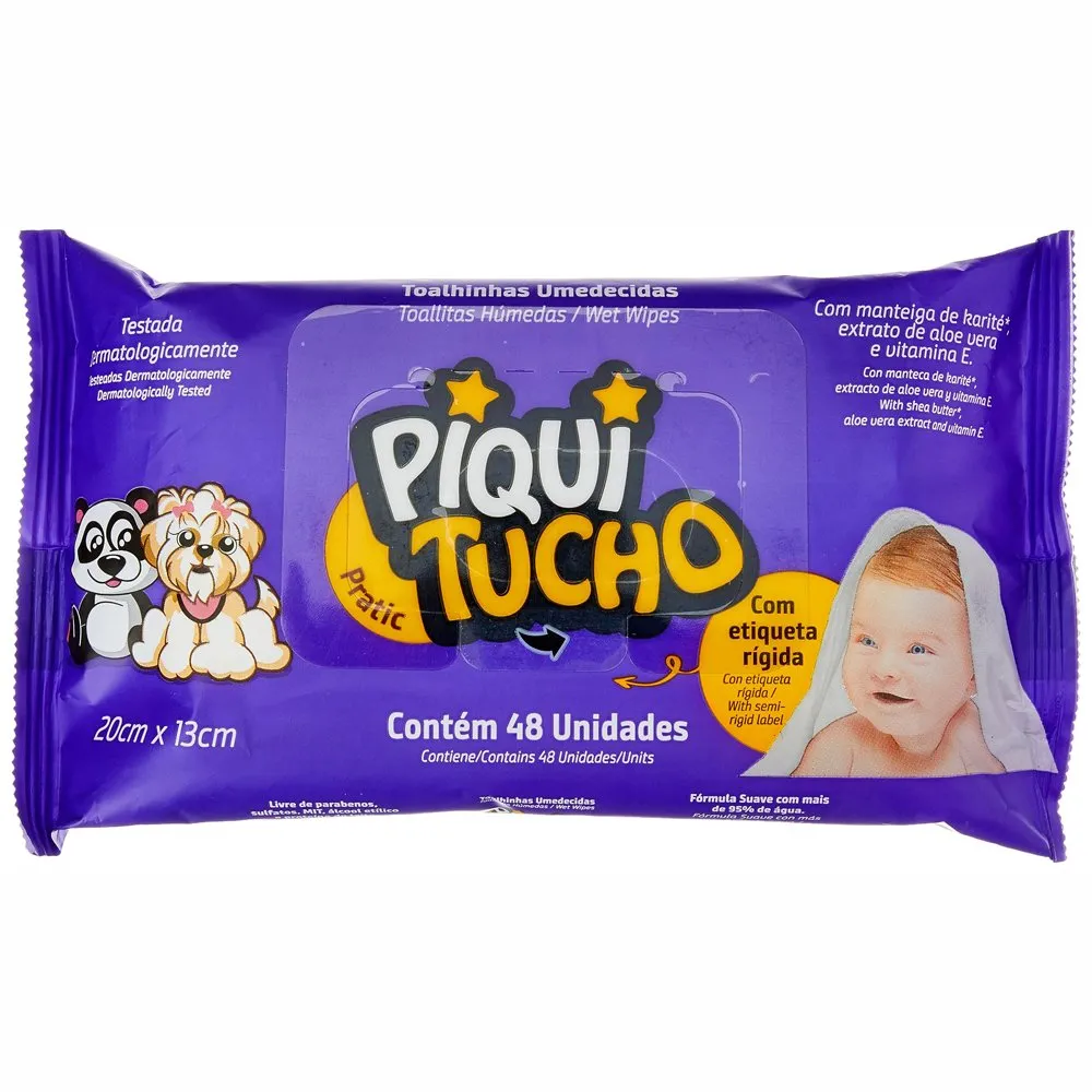 Lenços Umedecidos Piquitucho Pratic 48 Unidades