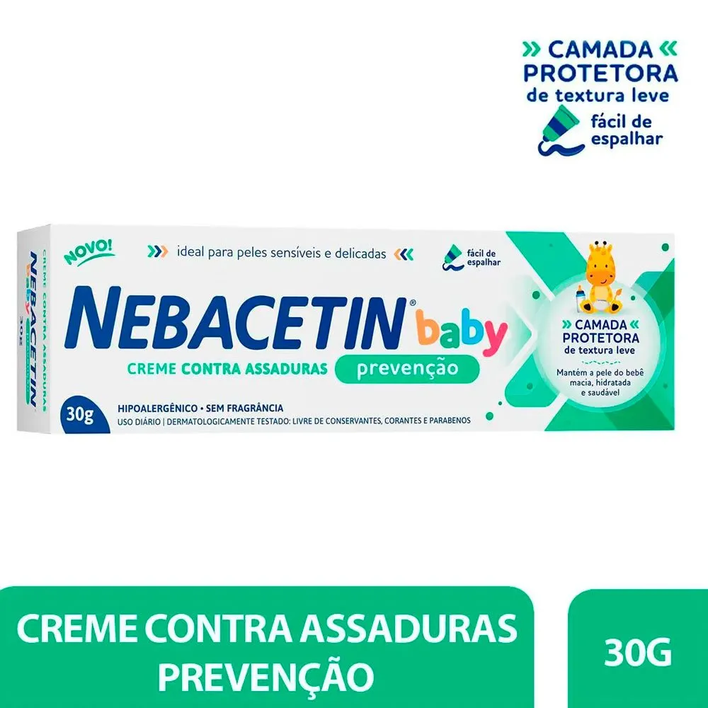 Creme Contra Assaduras Nebacetin Baby Prevenção 30g