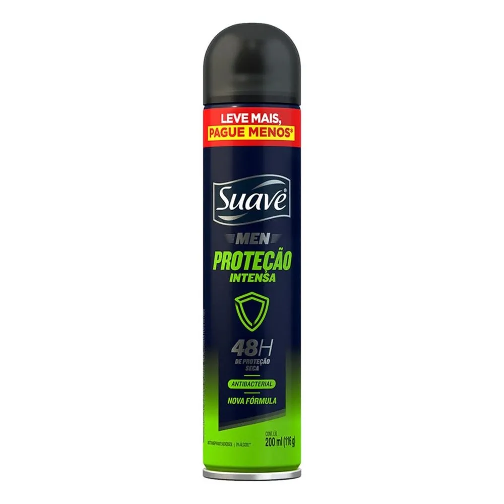 Desodorante Antitranspirante Aerossol Suave Men Proteção Intensa 200ml