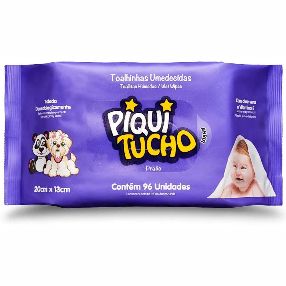 Lenço Umedecido Piquitucho Pratic 96 Unidades
