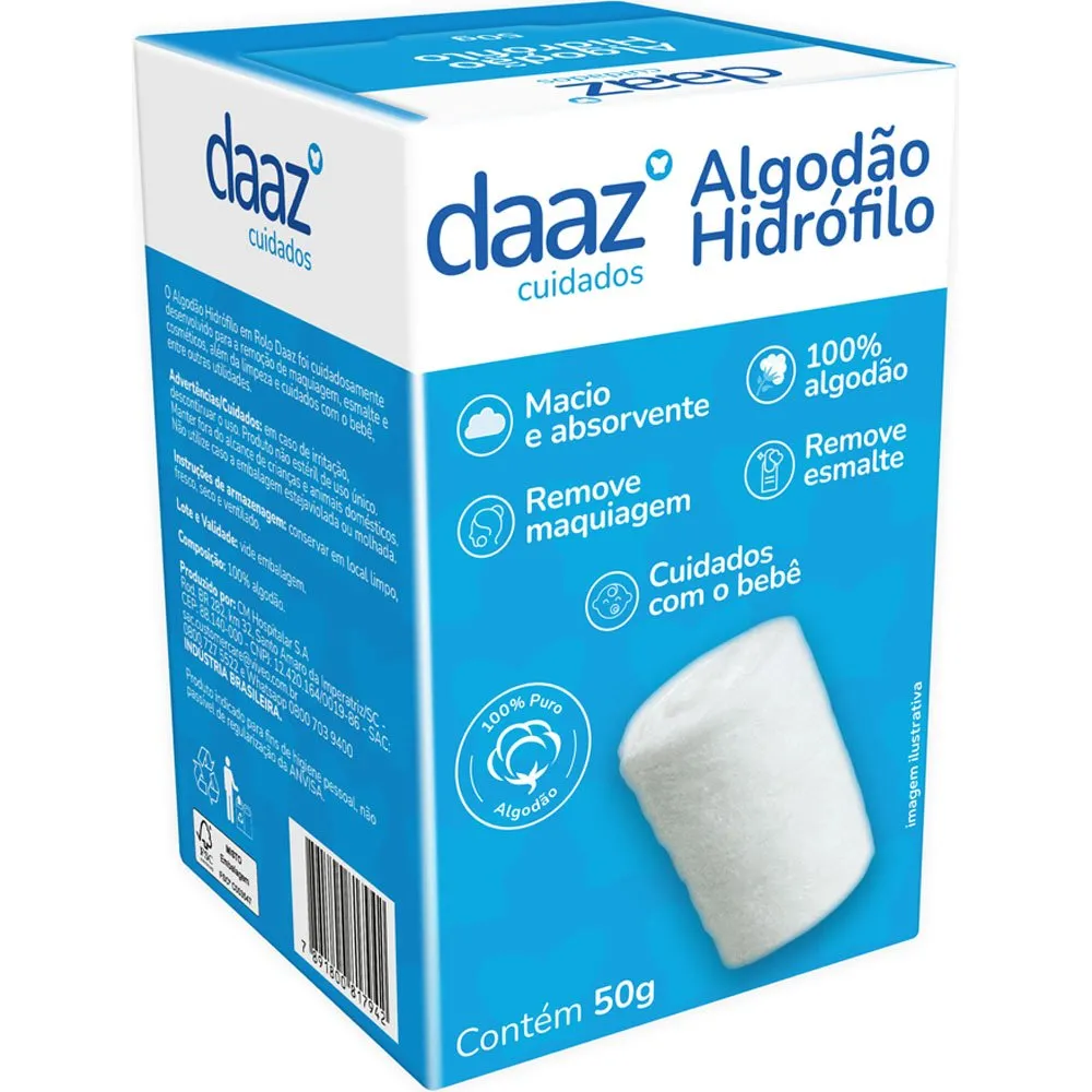 Algodão Hidrófilo Daaz 50g