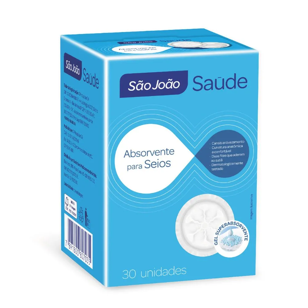 Absorventes para Seios São João Cremer 30 unidades