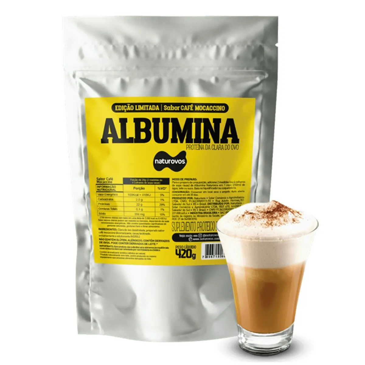 Albumina Sabor Café Mocaccino 420g Naturovos