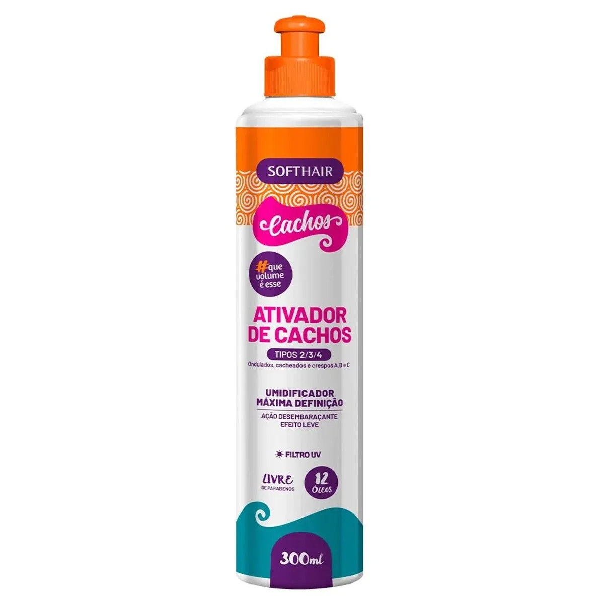 Ativador Umidificador Cachos Definidos tipo 2/3 e 4 Com 300ml Soft Hair