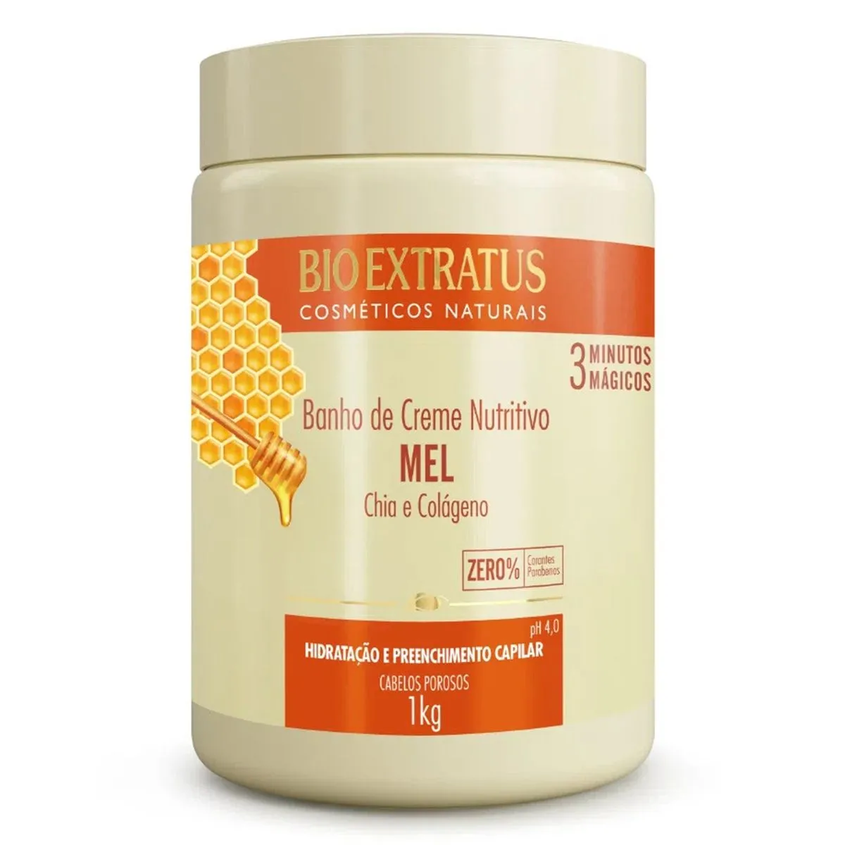 Banho de Creme Nutritivo Mel Chia e Colágeno 1Kg Bio Extratus