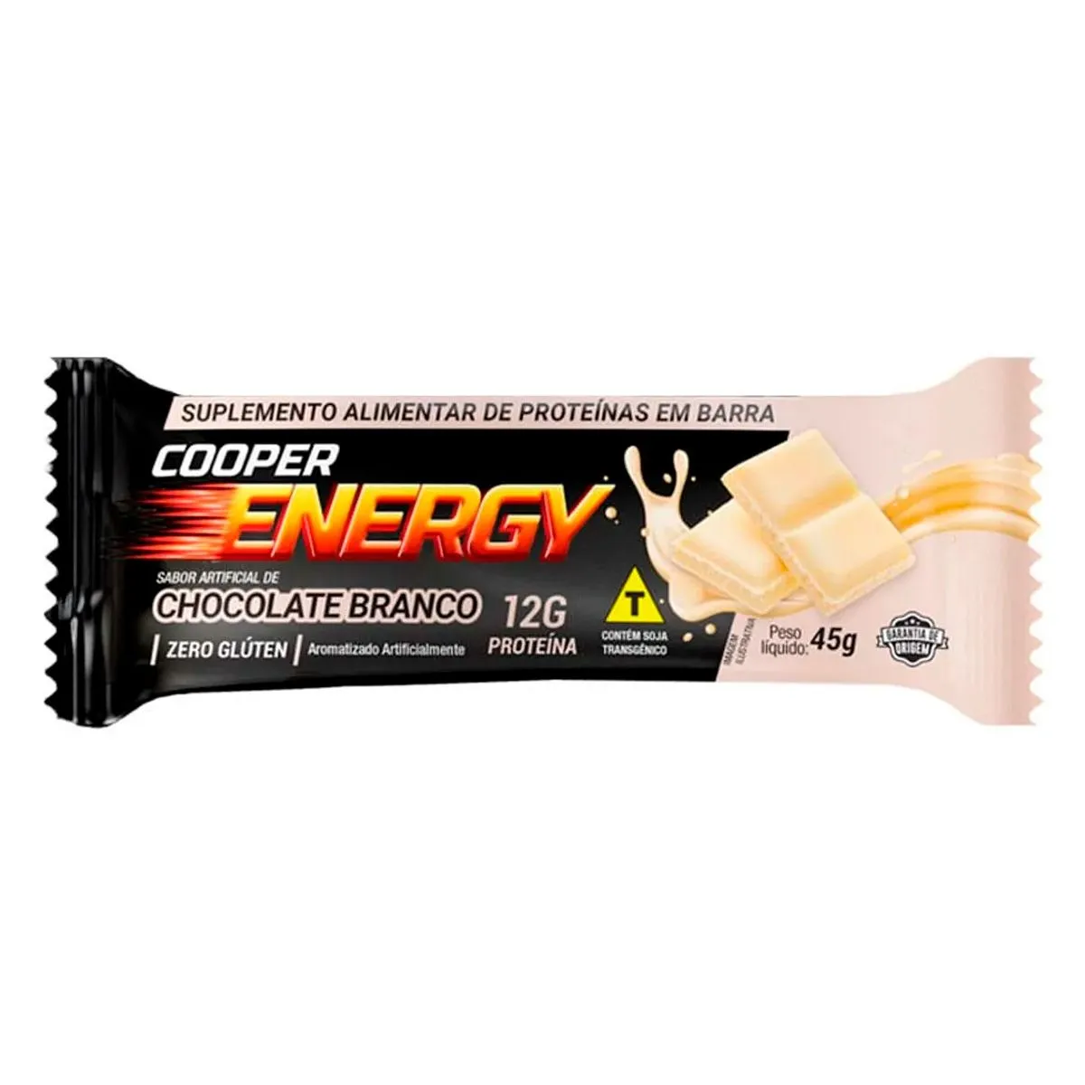 Barra de Proteína Cooper Energy Sabor Chocolate Branco Com 45g
