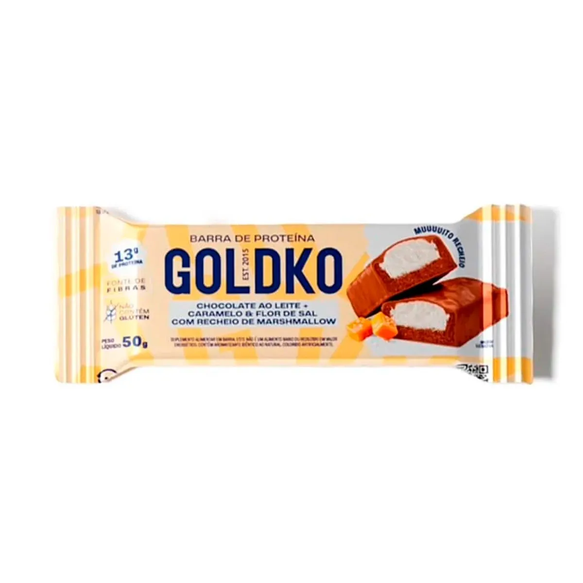 Barra de Proteína Goldko Chocolate ao Leite e Caramelo e Flor de Sal Com 50g