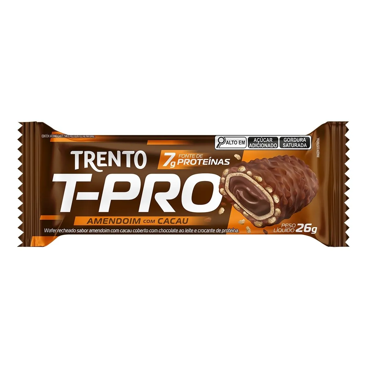 Barra de Proteína Trento T-Pro Amendoim Com Cacau 26g