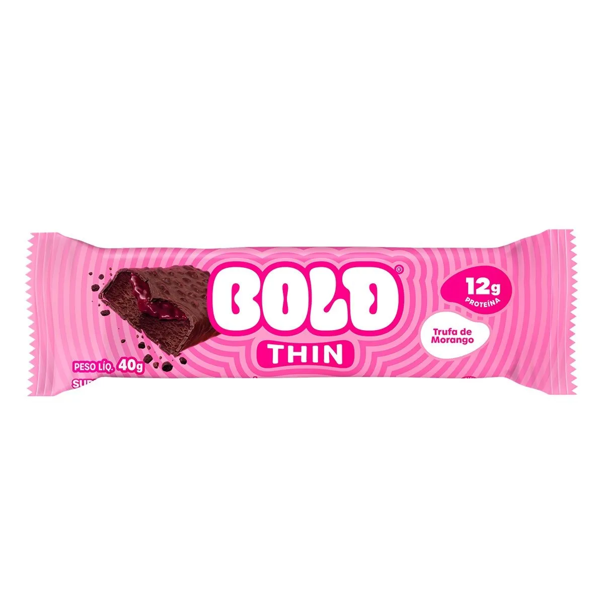 Barra Proteíca Bold Thin Trufa de Morango 40g