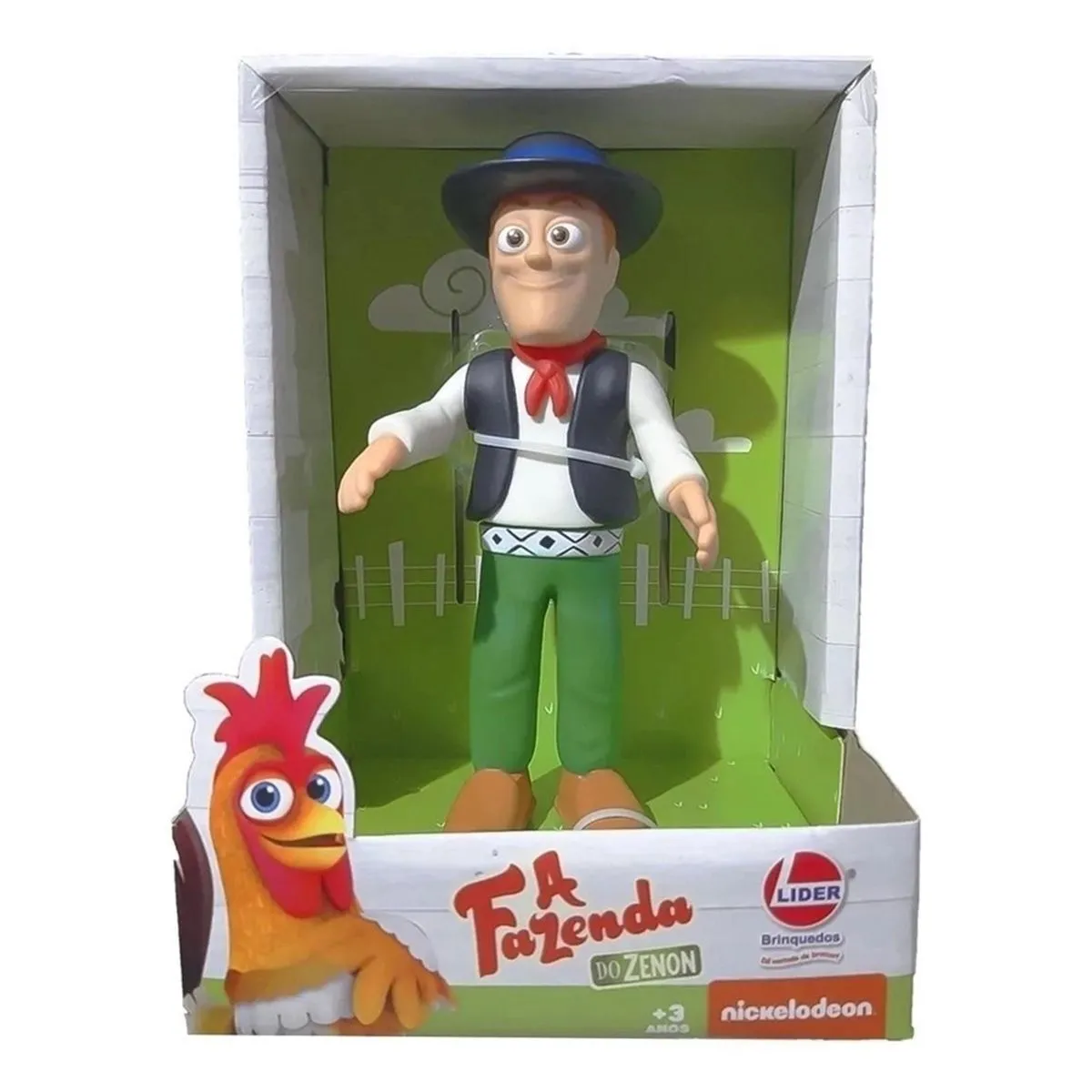 Boneco Zenon A Fazenda do Zenon Vinil 20Cm Lider Brinquedos
