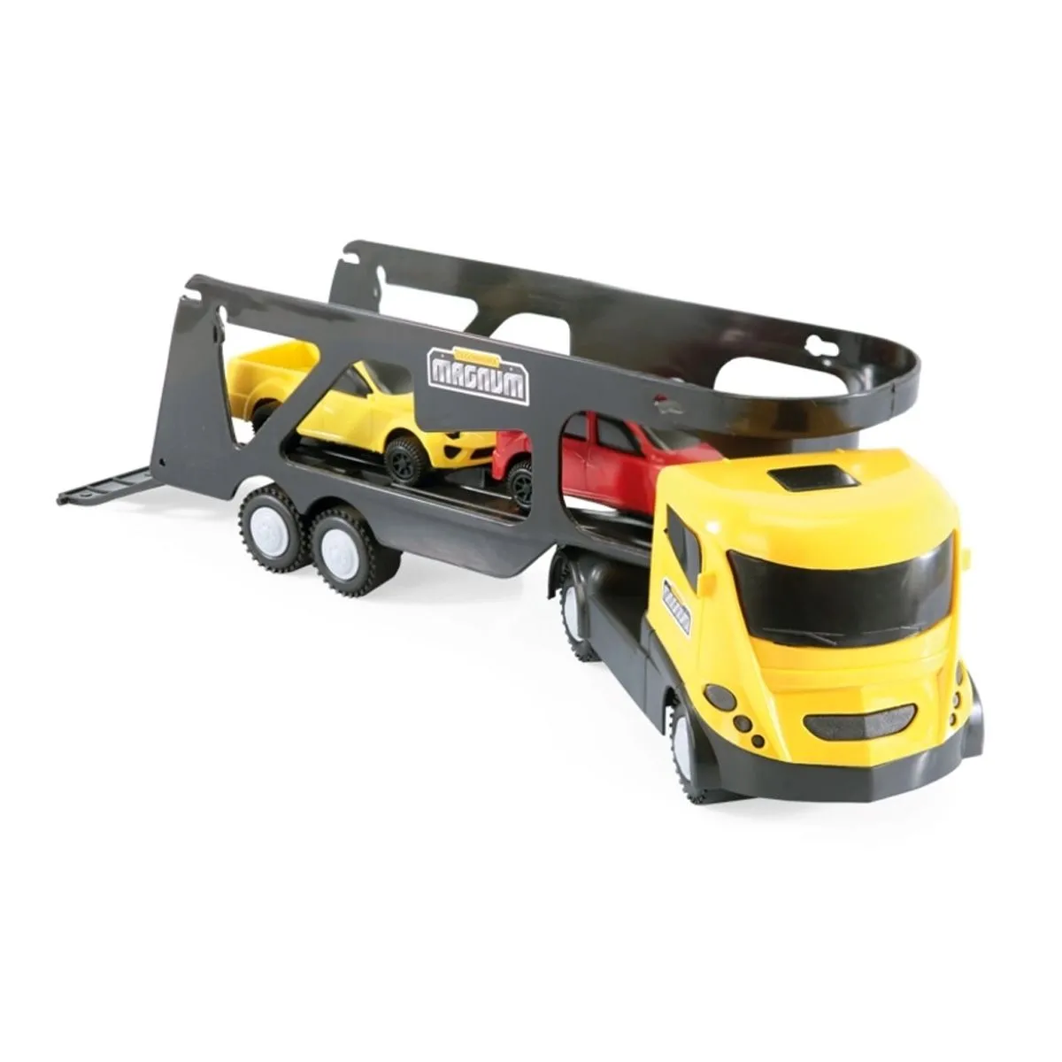 Brinquedo Caminhão Cegonha Magnum Com 2 Carros Xplast