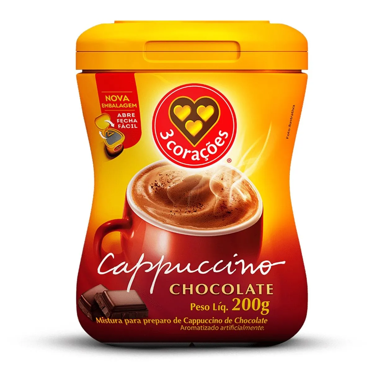 Cappuccino Chocolate Pote 200g 3 Corações