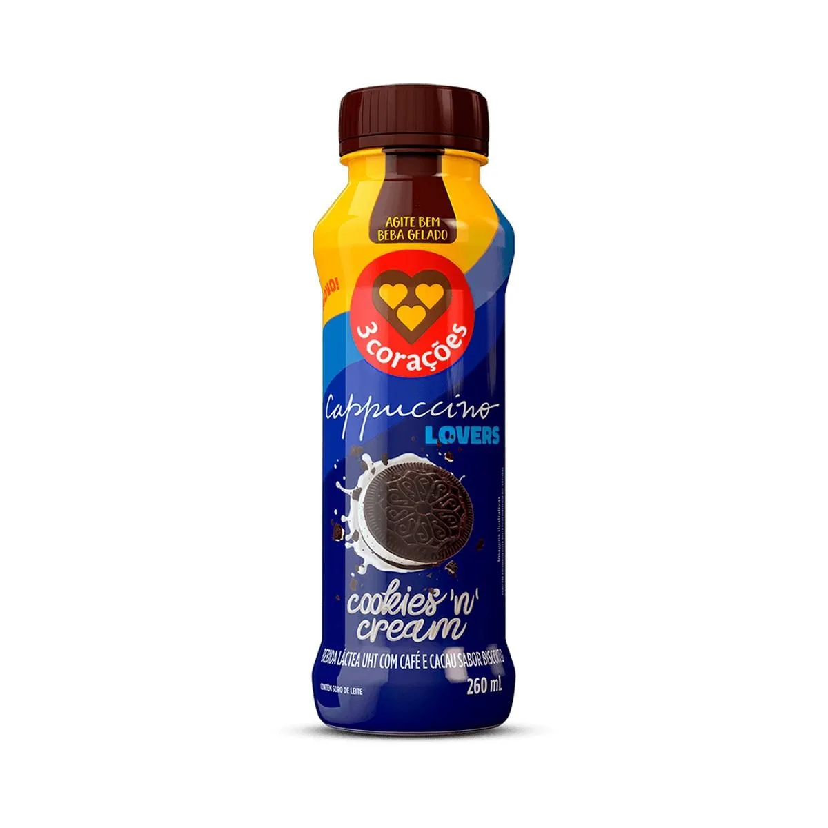 Cappuccino Pronto 260ml Cookies'n Cream 3 Corações
