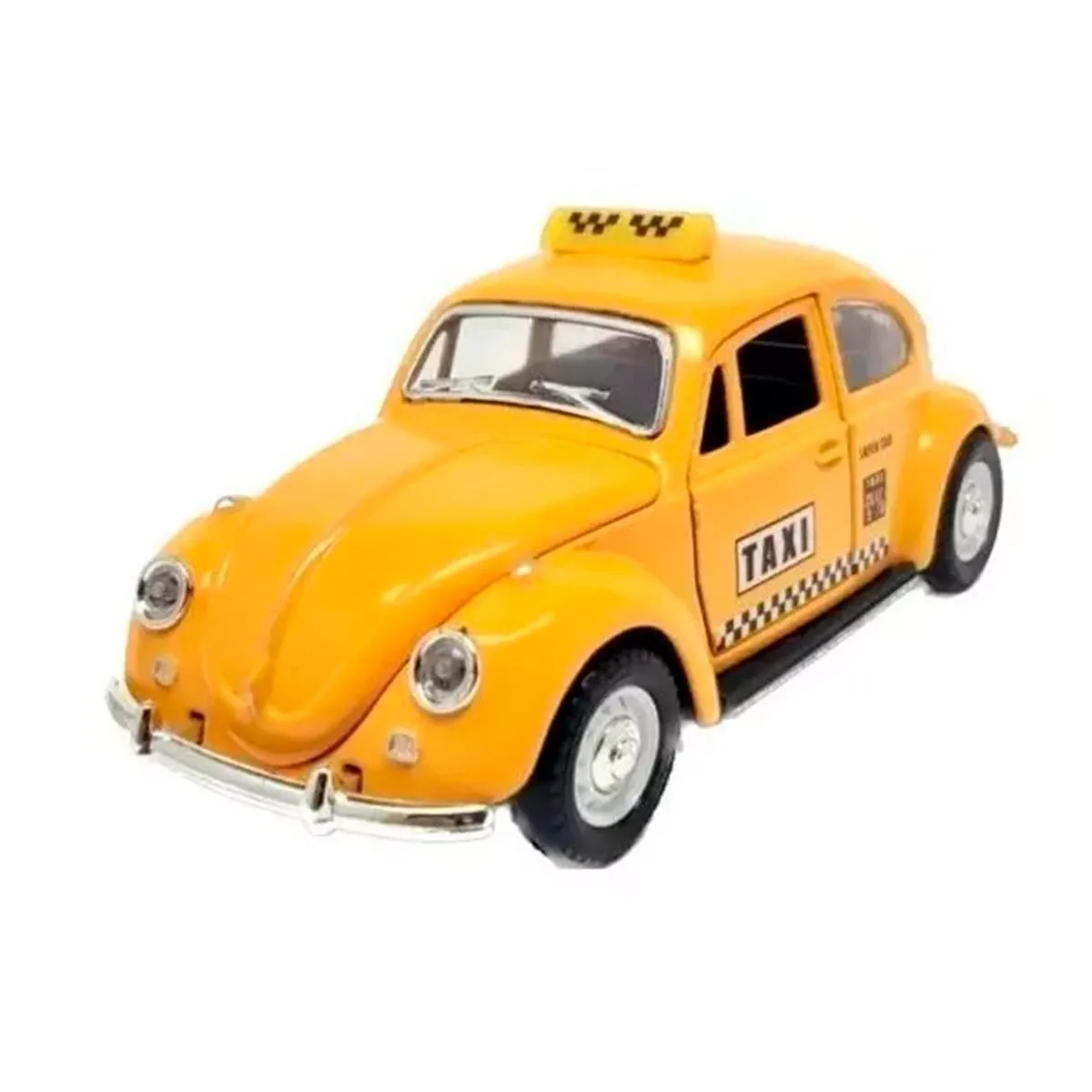 Carrinho Fricção Metal Miniatura 1/32 Fusca Taxi
