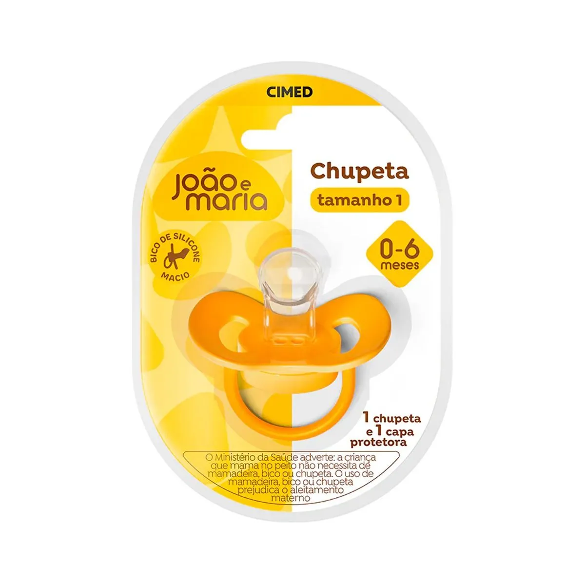 Chupeta João E Maria Tamanho 1 Amarela Cimed
