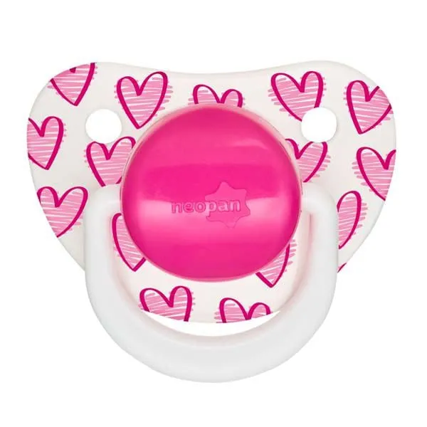 Chupeta Neopan Ortodôntica Decorado de Silicone Rosa Tamanho 2