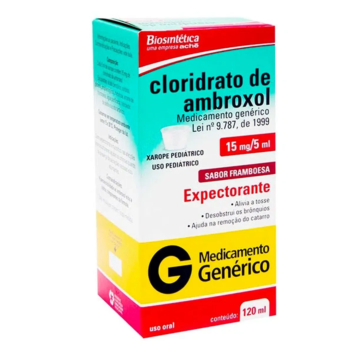 Cloridrato de Ambroxol 3mg/mL Xarope Com 120ml Genérico Biosintetica