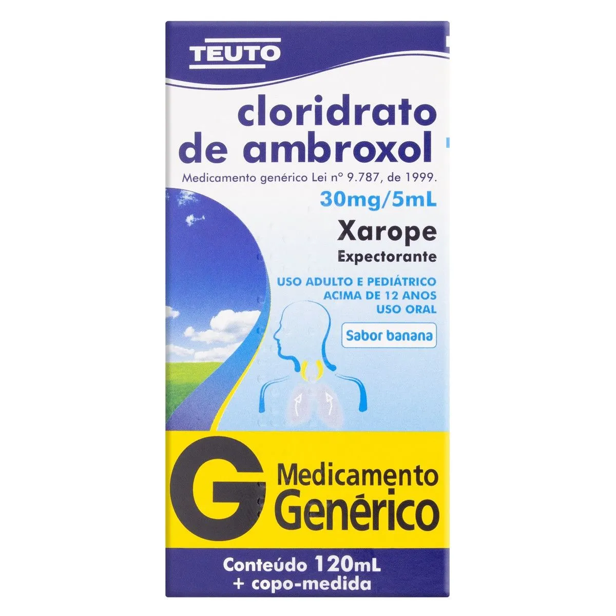 Cloridrato de Ambroxol 6mg Xarope 120ml Teuto