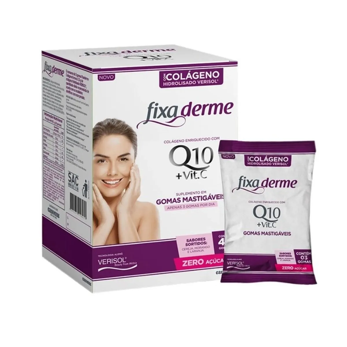 Colágeno Hidrolisado Fixa Derme Gomas Mastigáveis Com 15 Sachês Canonne
