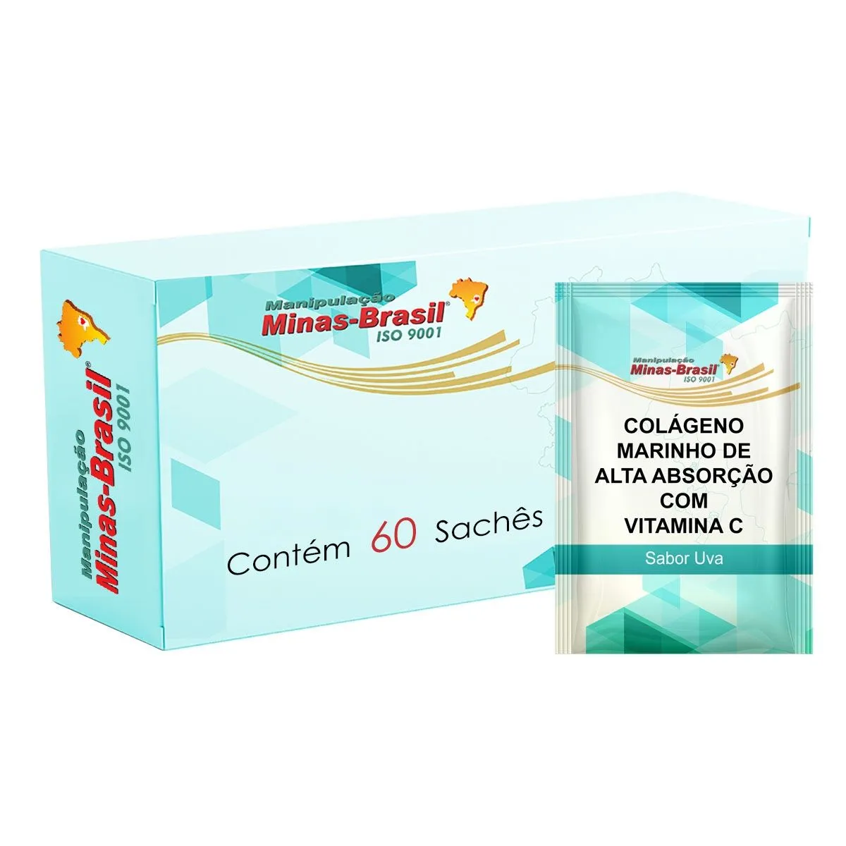 Colágeno Marinho de Alta Absorção Vitamina C - Sabor Uva 60 Sachês