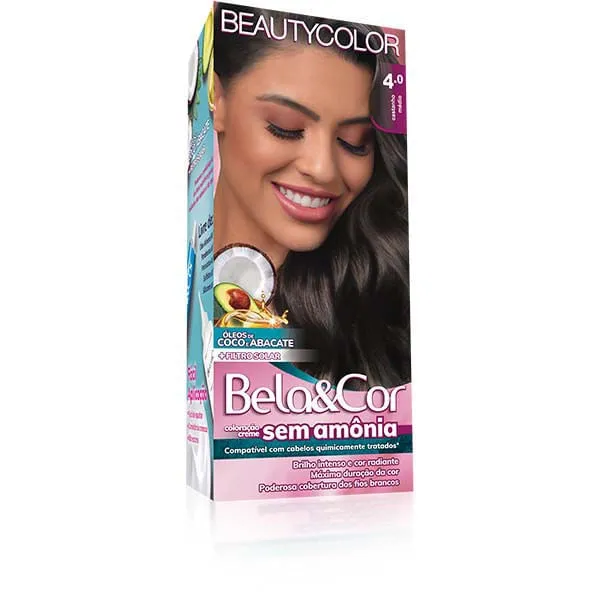 Coloração Bela&Cor sem Amônia 4 0 Castanho