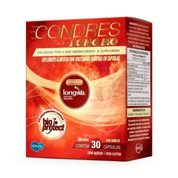 Condres Long Bio Colágeno Tipo II & Cúrcuma - 30 Cápsulas EMS