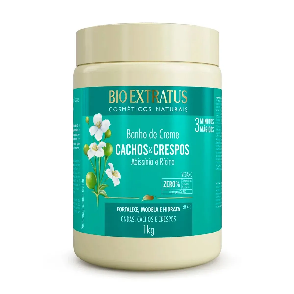 Creme De Tratamento Cachos e Crespos Abissínia e Rícino 1 Kg Bio Extratus