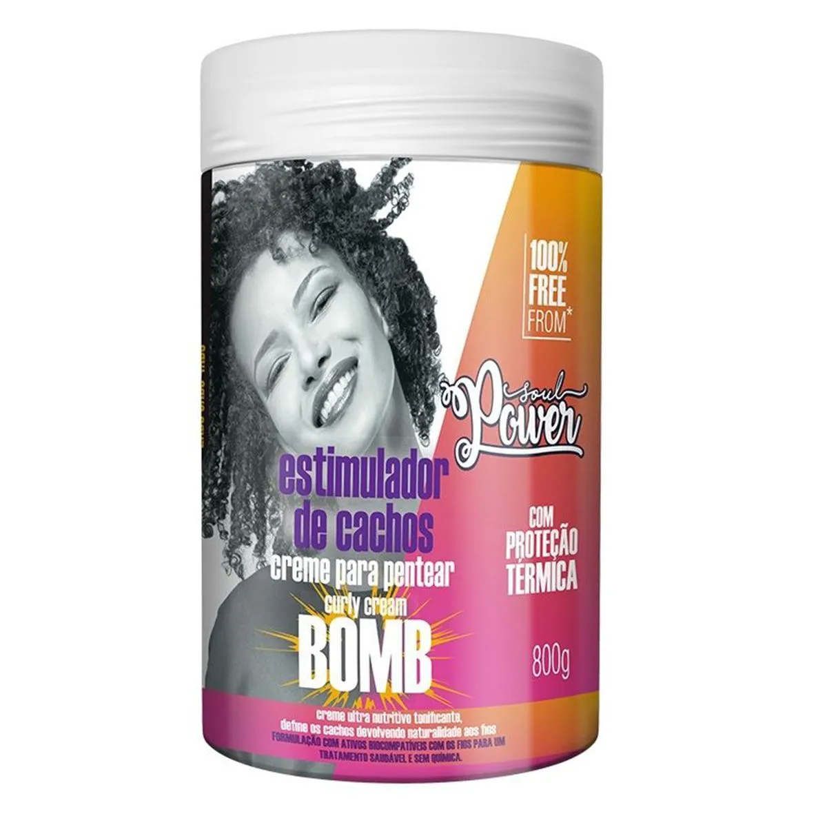 Creme Para Pentear Bomb Crescimento Cachos 800g Soul Power