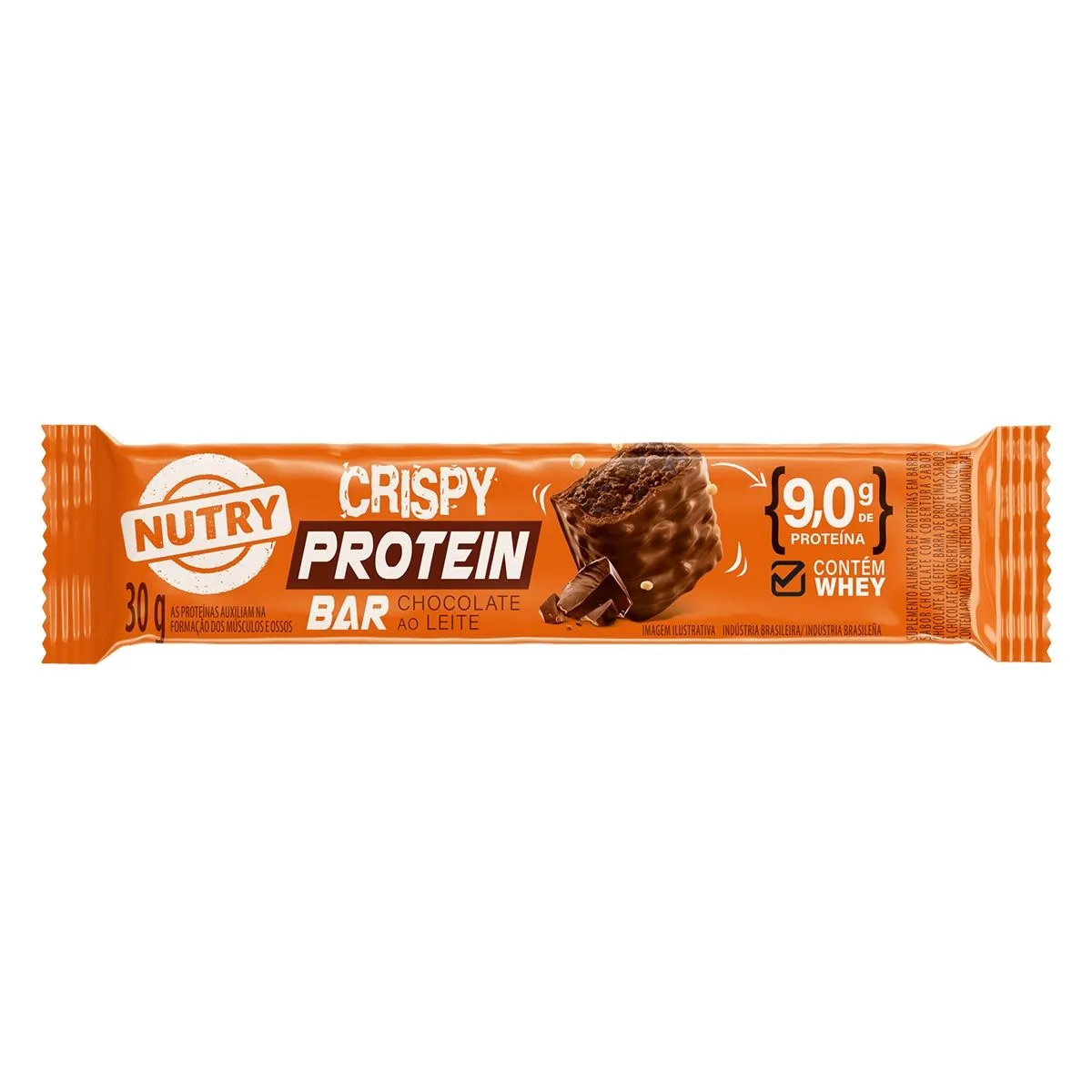 Crispy Protein Bar Sabor Chocolate Ao Leite 30G Nutry