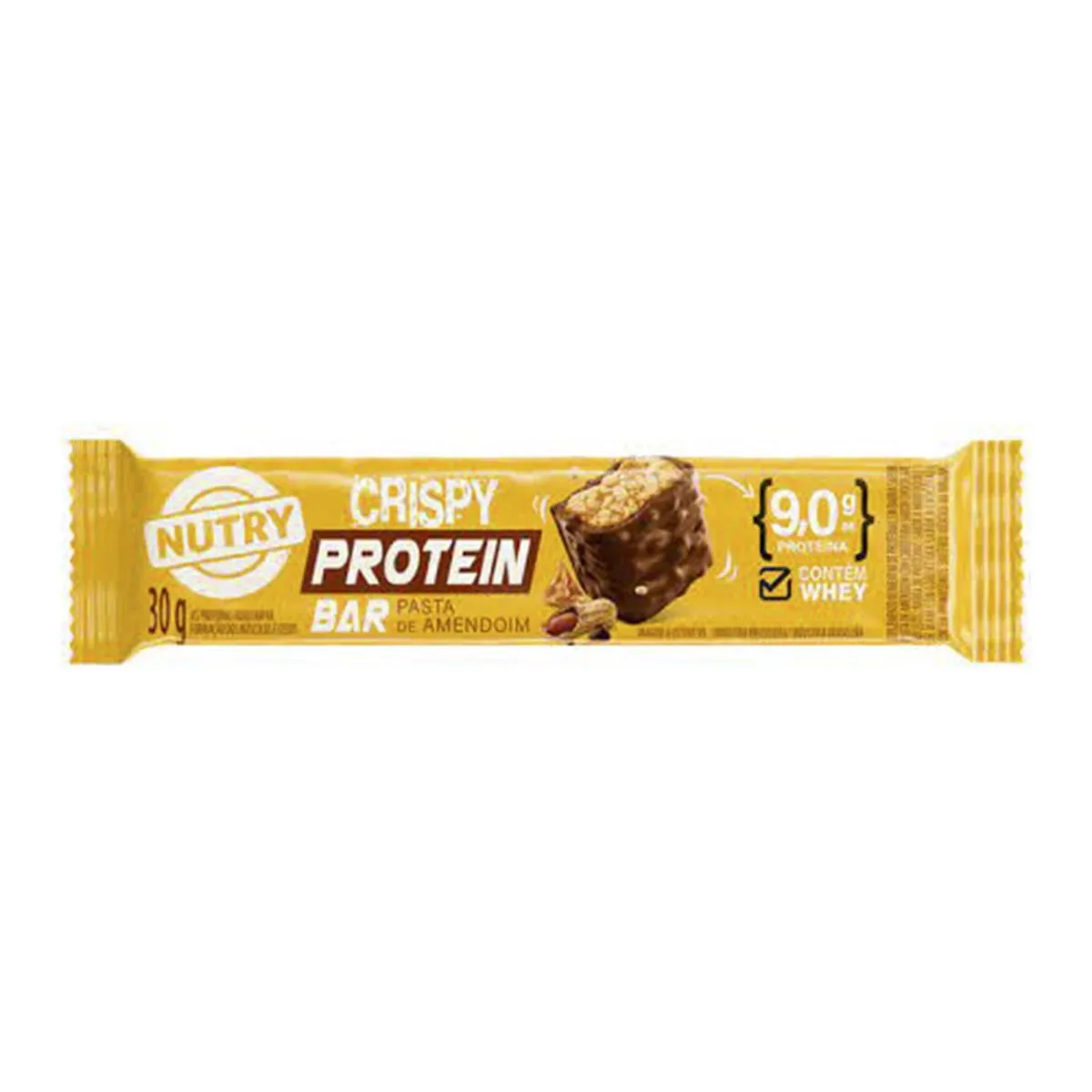 Crispy Protein Bar Sabor Pasta de Amendoim 30g Nutry