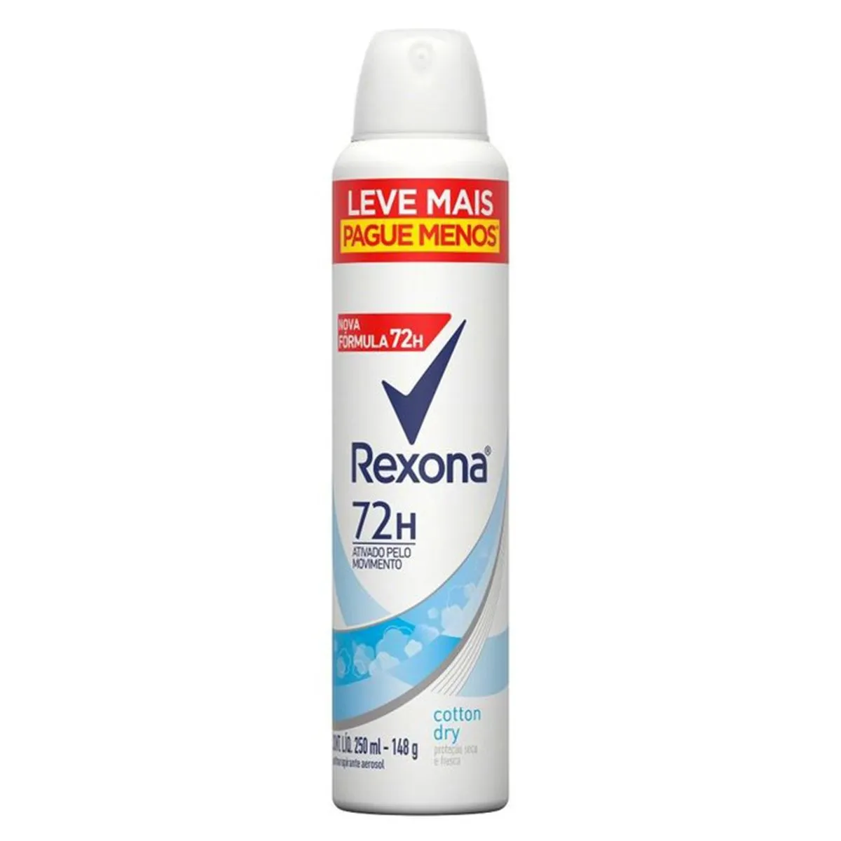 Desodorante Antitranspirante Aerosol Cotton Dry 250ml Rexona