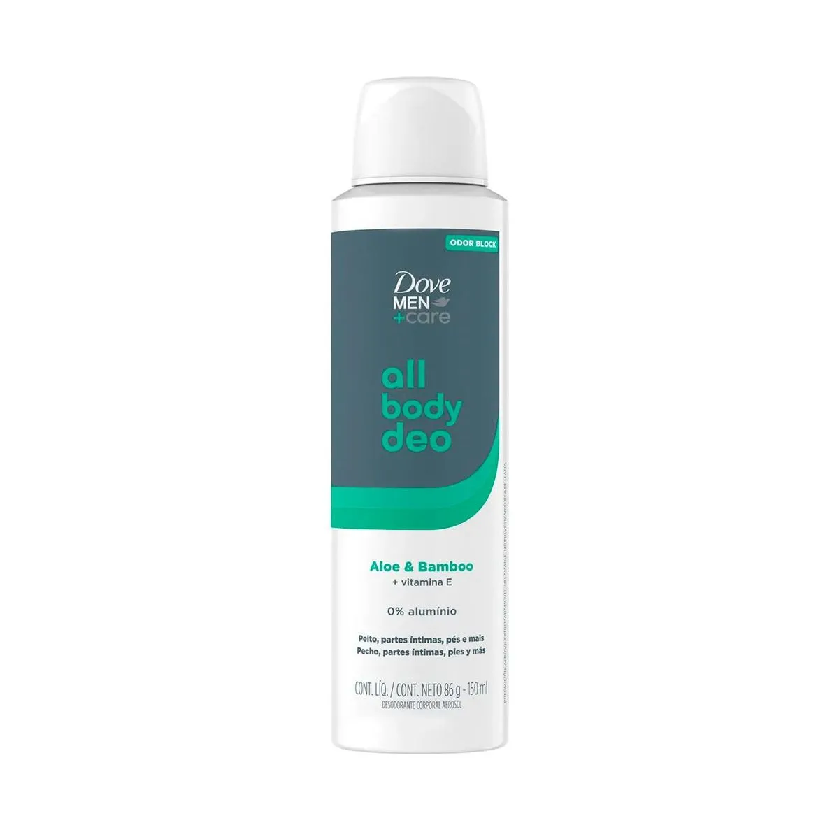 Desodorante Corporal Aerosol Dove Men + Care All Body Deo Aloe E Bamboo 150ml