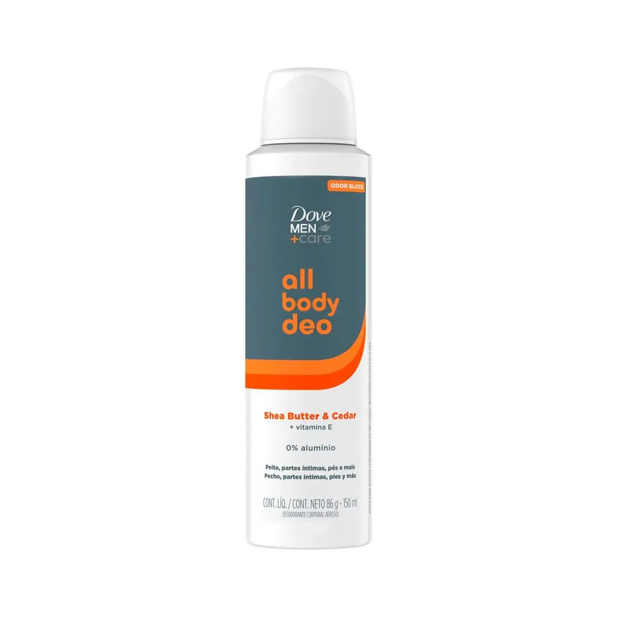 Desodorante Corporal Aerosol Dove Men + Care All Body Deo Shea Butter E Cedar 150ml