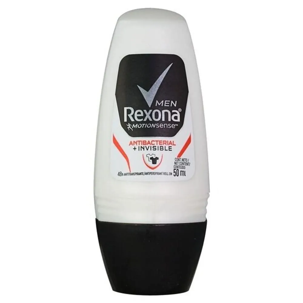 Desodorante Rexona Masculino Antibacterial Invisible Roll-on 50ml