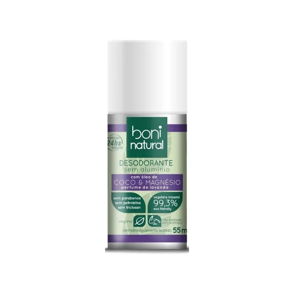Desodorante Rol On Boni Natural Coco E Magnésio Sem Alumínio 55ml