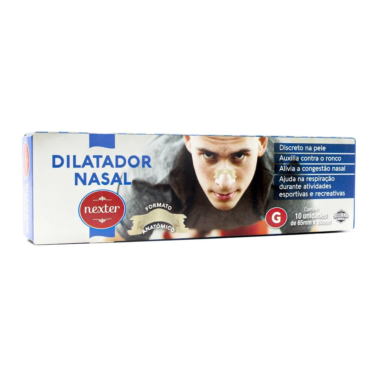 Dilatador Nasal Formato Anatômico Com 10 Unidades Tamanho Grande Nexter