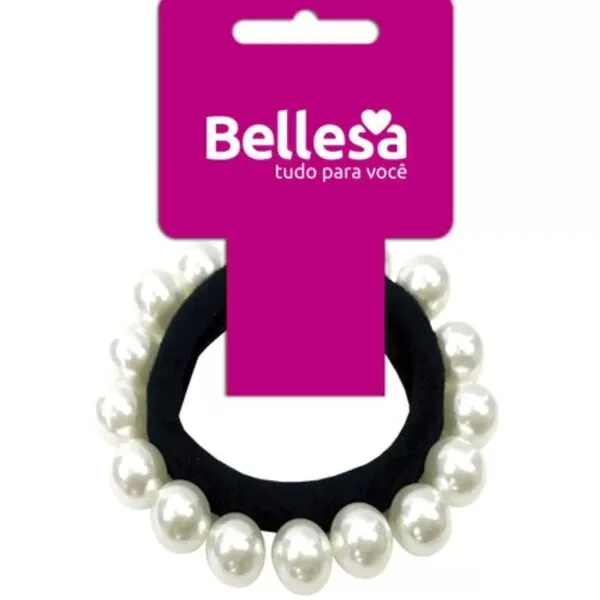 Elástico de Cabelo Bellesa 1 Unidade Meia Pérola