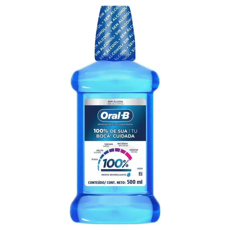 Enxaguante Bucal Oral-B 100% Menta Refrescante 500ml