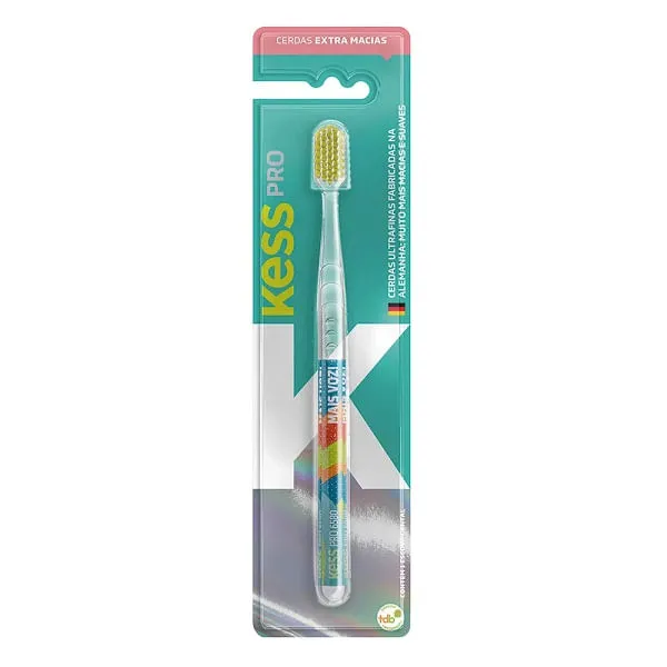 Escova Dental Kess Pro Clear Extra Macia 1 Unidade + Capa Protetora