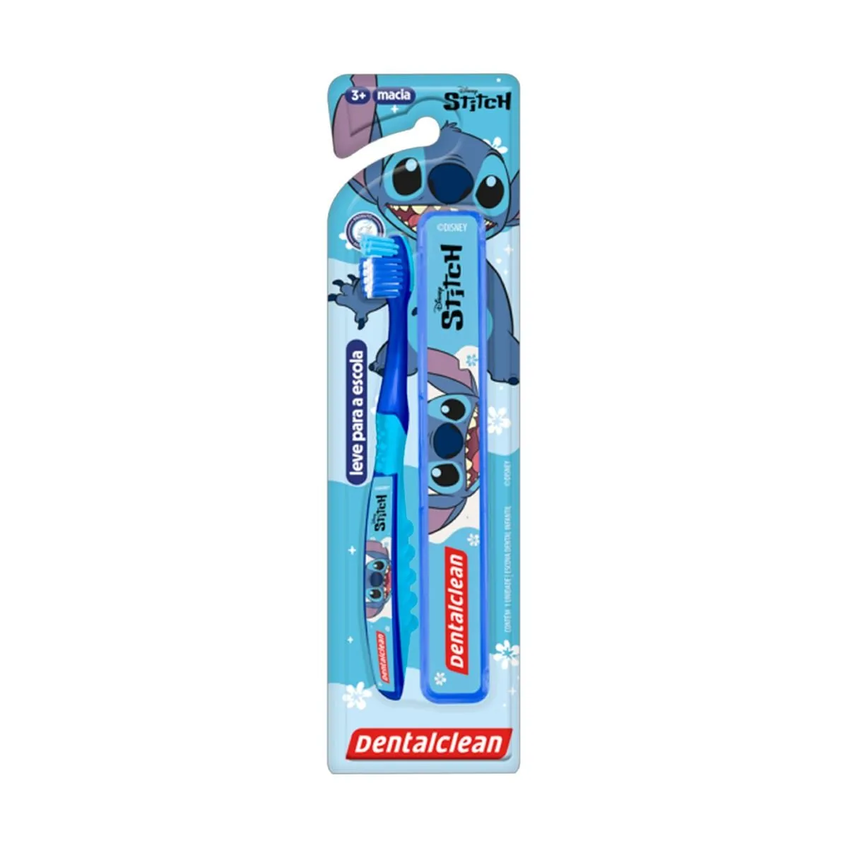 Escova Dental Macia Estojo Stitch Escolar Infantil Dentalclean